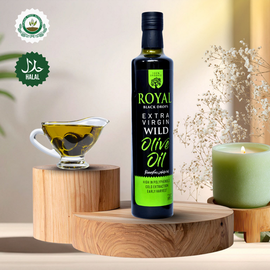 Royal Extra Virgin Wild Olive Oil – Cold Pressed 500 ml  (Glass Packing)