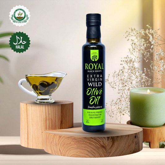 Royal Extra Virgin Wild Olive Oil – Cold Pressed 250 ml(Glass Packing)
