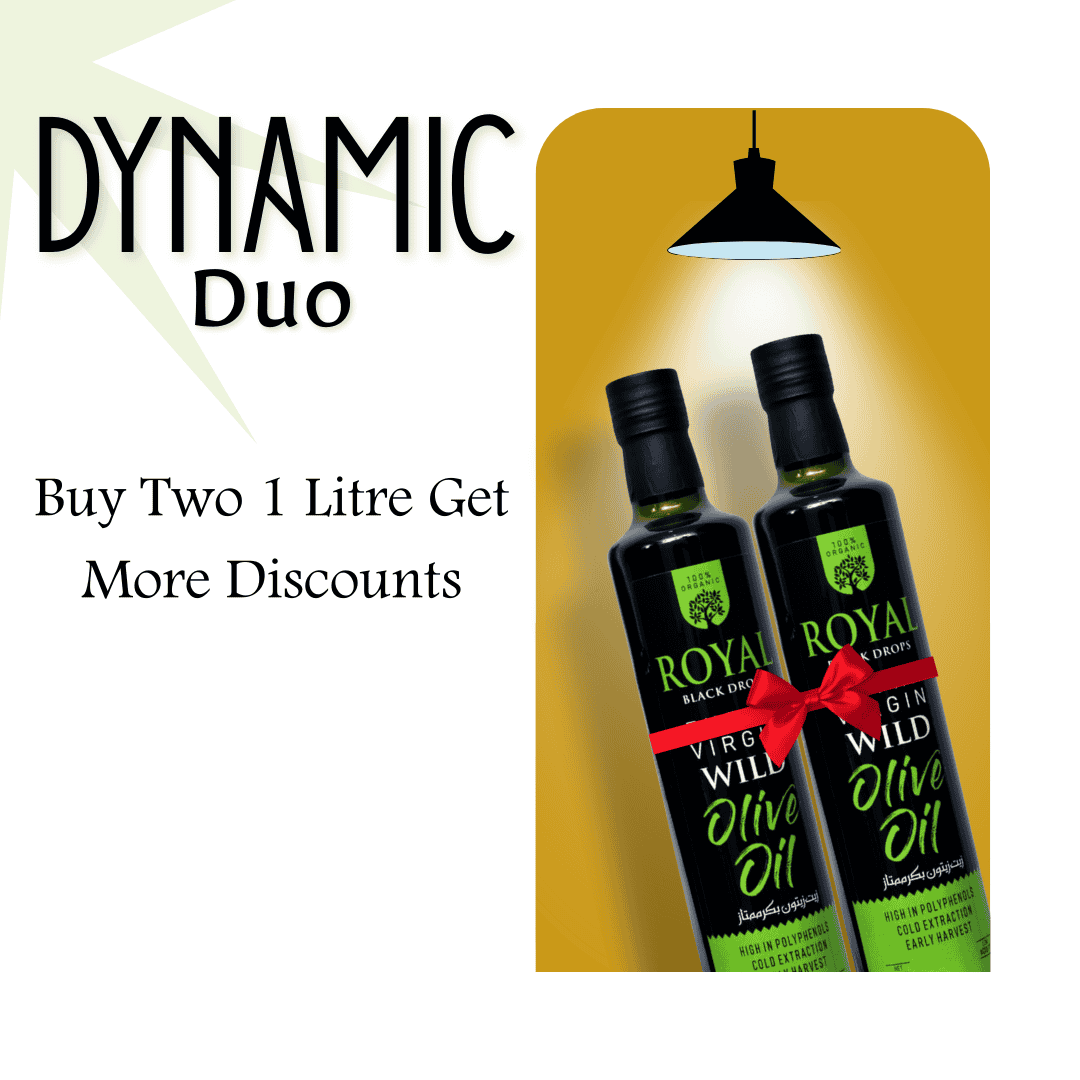 Royal Wild & Extra Virgin Olive Oil – Cold Pressed 1 Litre  (Glass Packing) - Family Choice