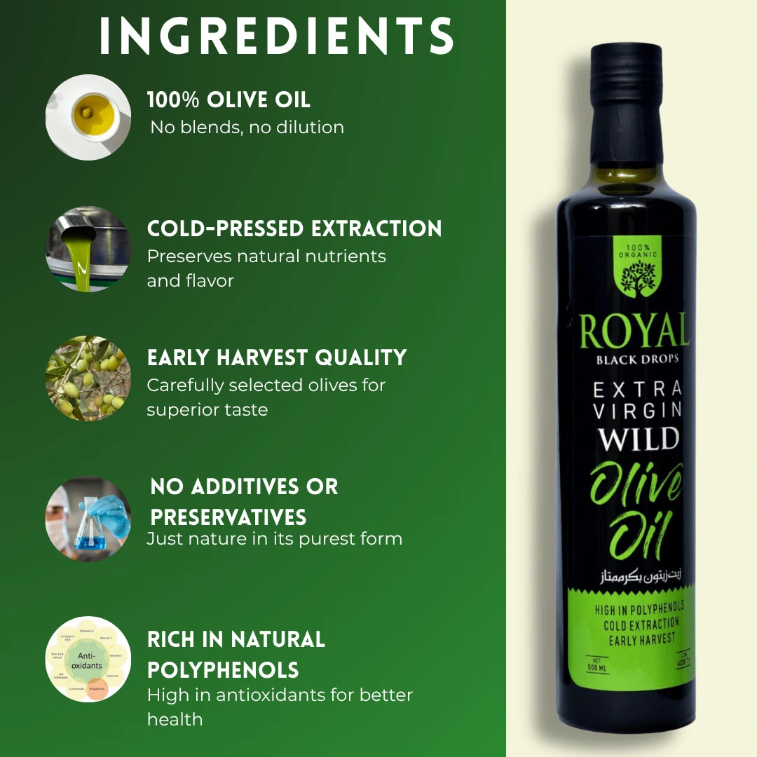 Extra Virgin Olive Oil  (Black Drop) - 100% Organic & Fresh Harvest