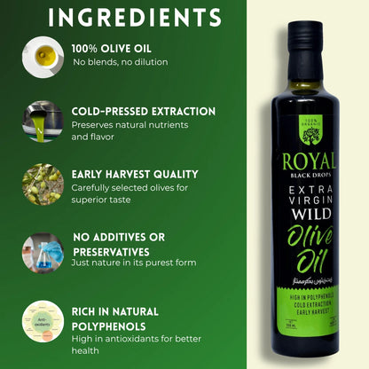 Extra Virgin Olive Oil  (Black Drop) - 100% Organic & Fresh Harvest