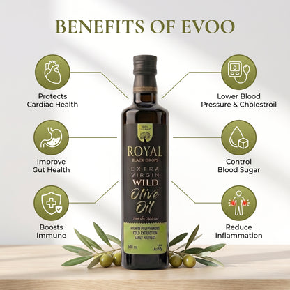 Extra Virgin Wild Olive Oil  (Black Drop) - 100% Organic & Fresh Harvest