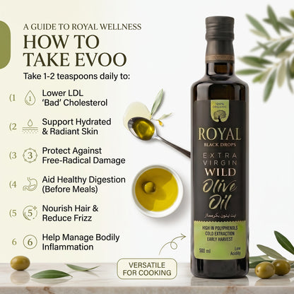 Extra Virgin Wild Olive Oil  (Black Drop) - 100% Organic & Fresh Harvest
